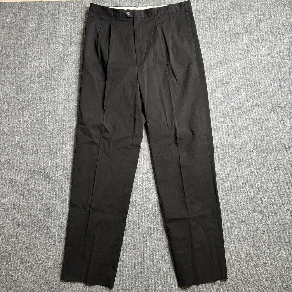 NEW Bobby Jones Players Pants Men's 40 Unhemmed Black Brushed Cotton &‎ Tencel